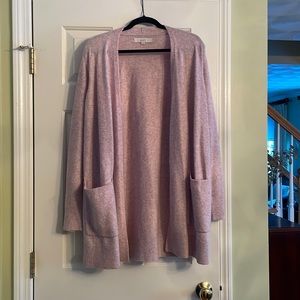 LOFT Space dyed pink open cardigan